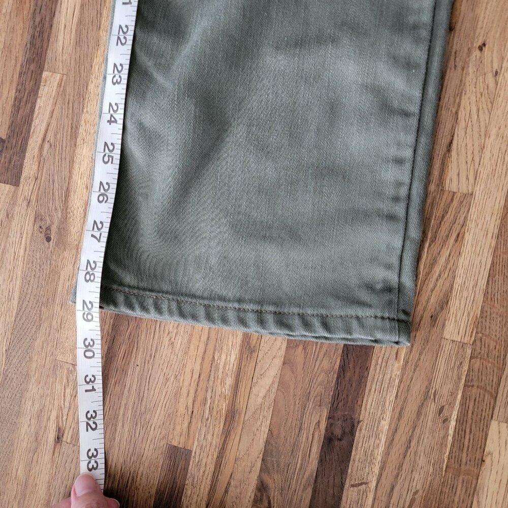 Lee Relaxed Straight Leg High Waisted Army Green Denim Pants - Picture 7 of 12